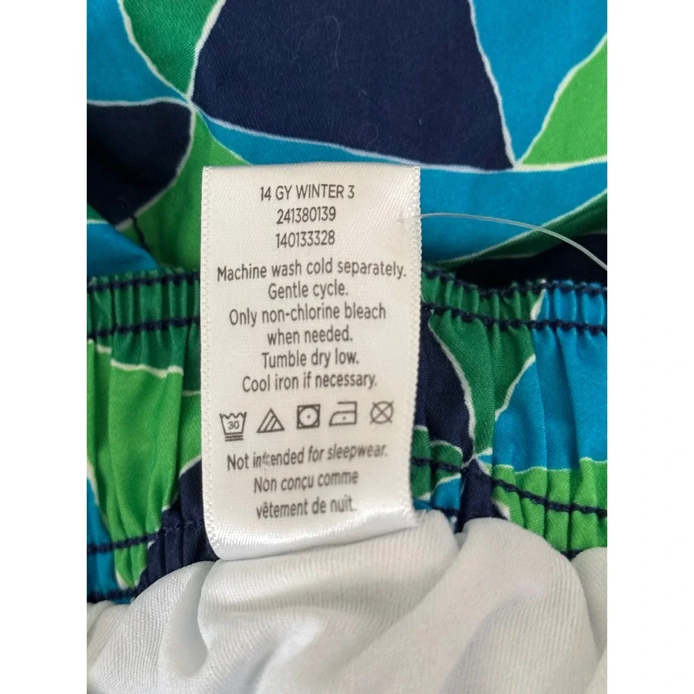 Gymboree Boys Blue‎ Green Geometric Triangle Swim Trunks Mesh Lining Size 10 NWT